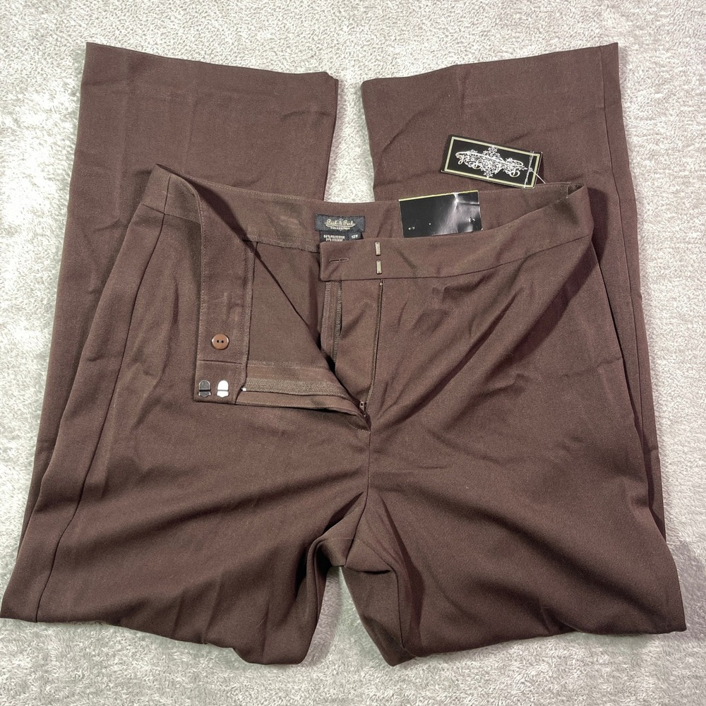 Nwt Peck & Peck Collection Women's Dress Pants 12S Chocolate Career‎ Essentials